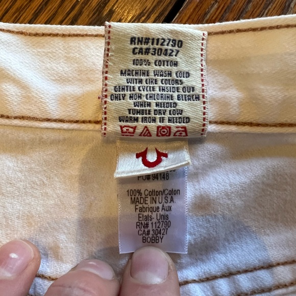 True Religion 112790 White Jeans Size 32 x 32 Button Fly - Picture 5 of 8